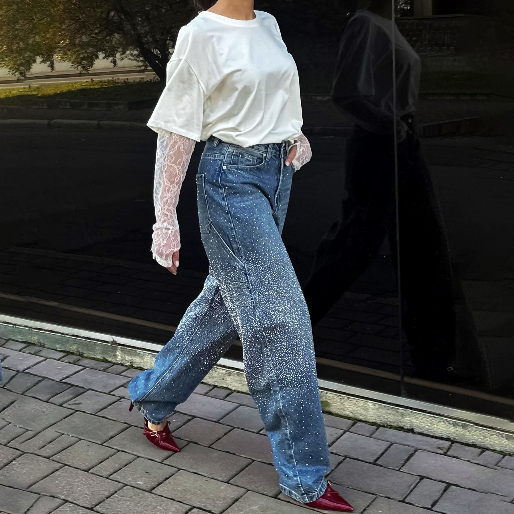 Spring Simple Loose Straight Jeans Women - ALZO