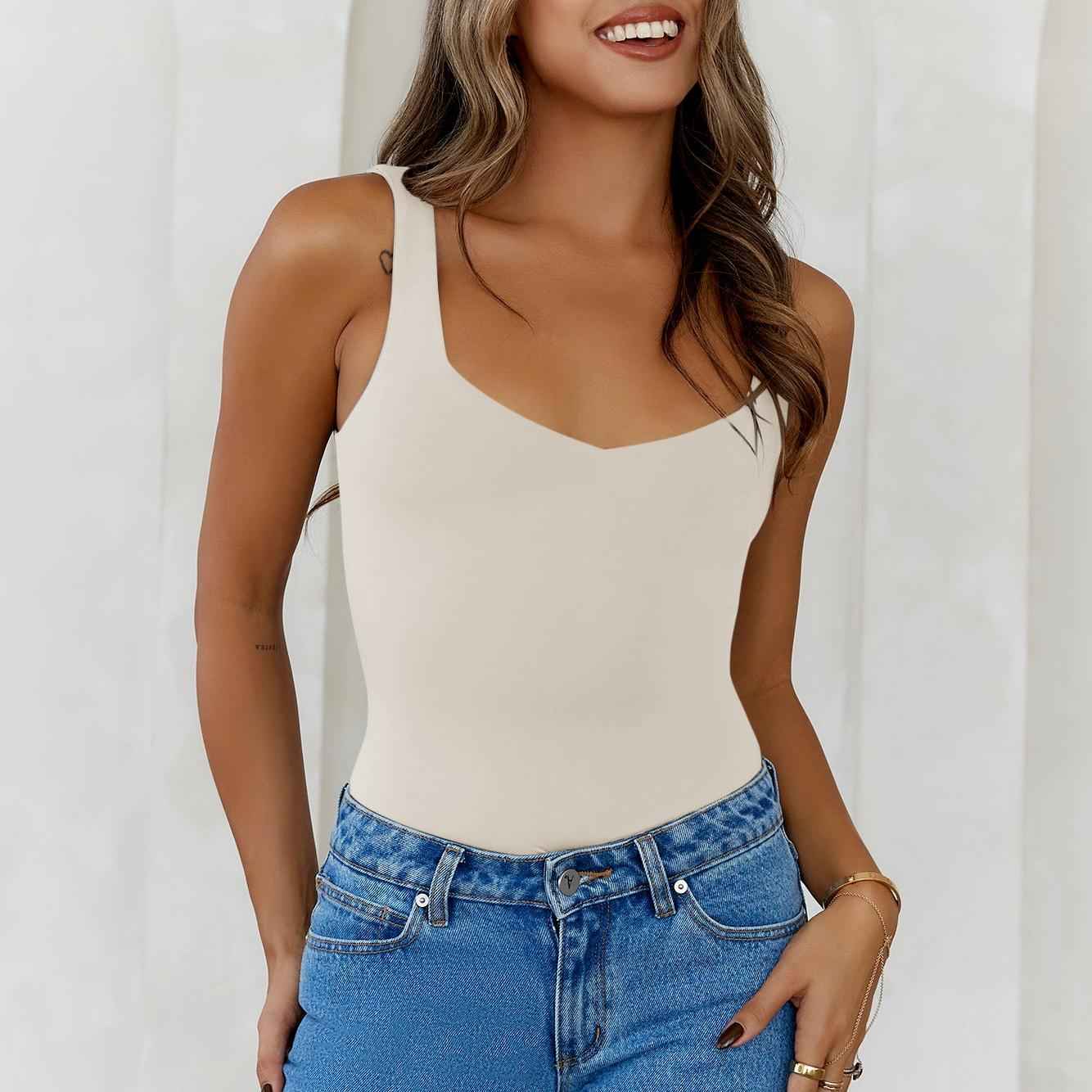 Solid Color Slim Fit Sexy Camisole Sexy Backless Sexy Top for Women
