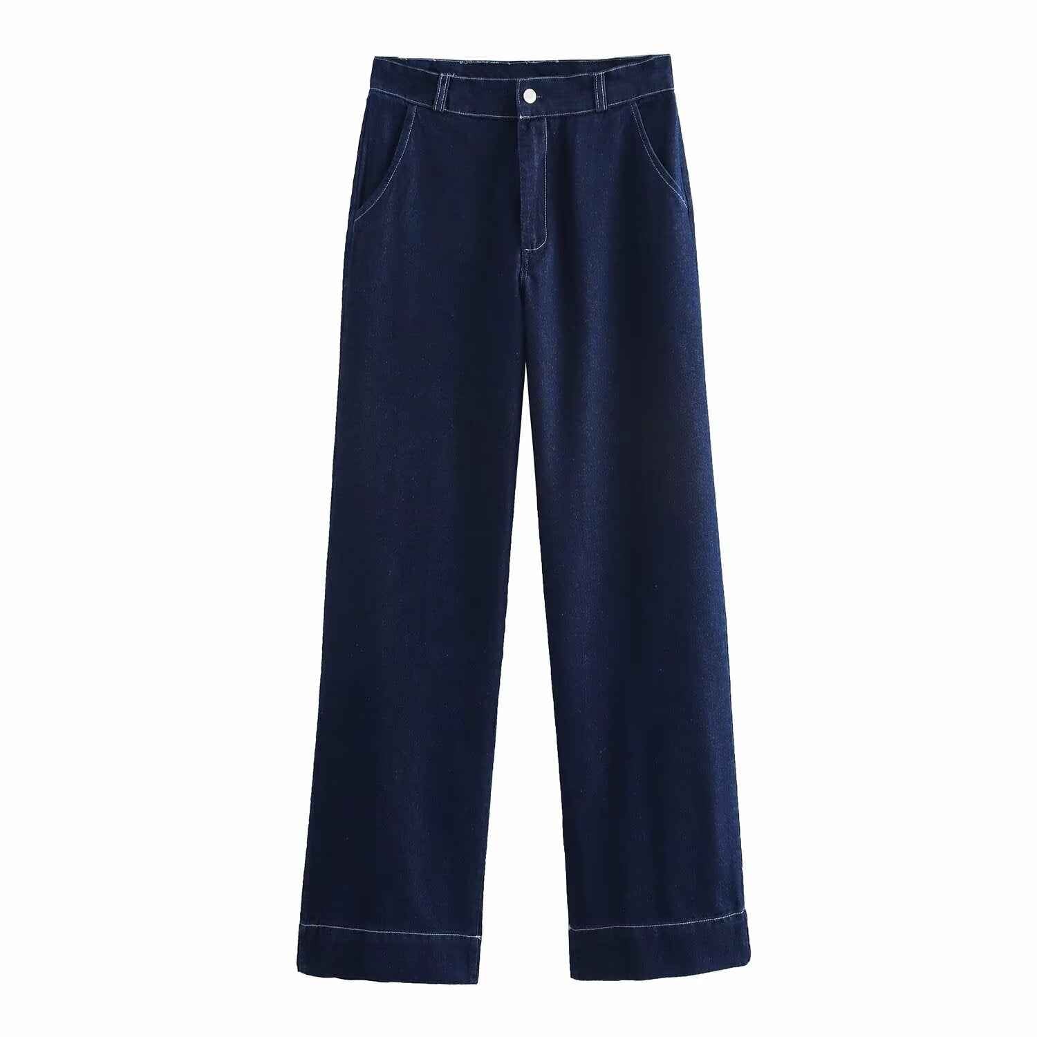 Spring Denim Top Baggy Coat Wide Leg Pants Minority All Match Pant Sets