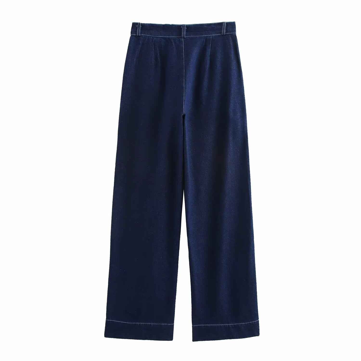 Spring Denim Top Baggy Coat Wide Leg Pants Minority All Match Pant Sets