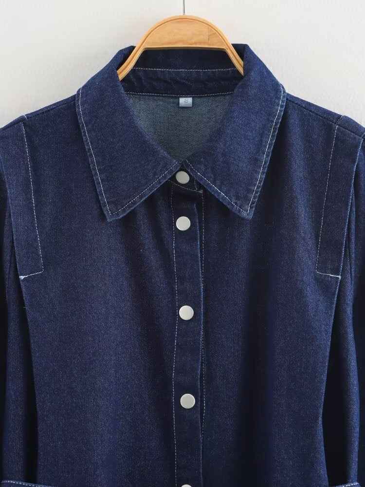 Spring Denim Top Baggy Coat Wide Leg Pants Minority All Match Pant Sets