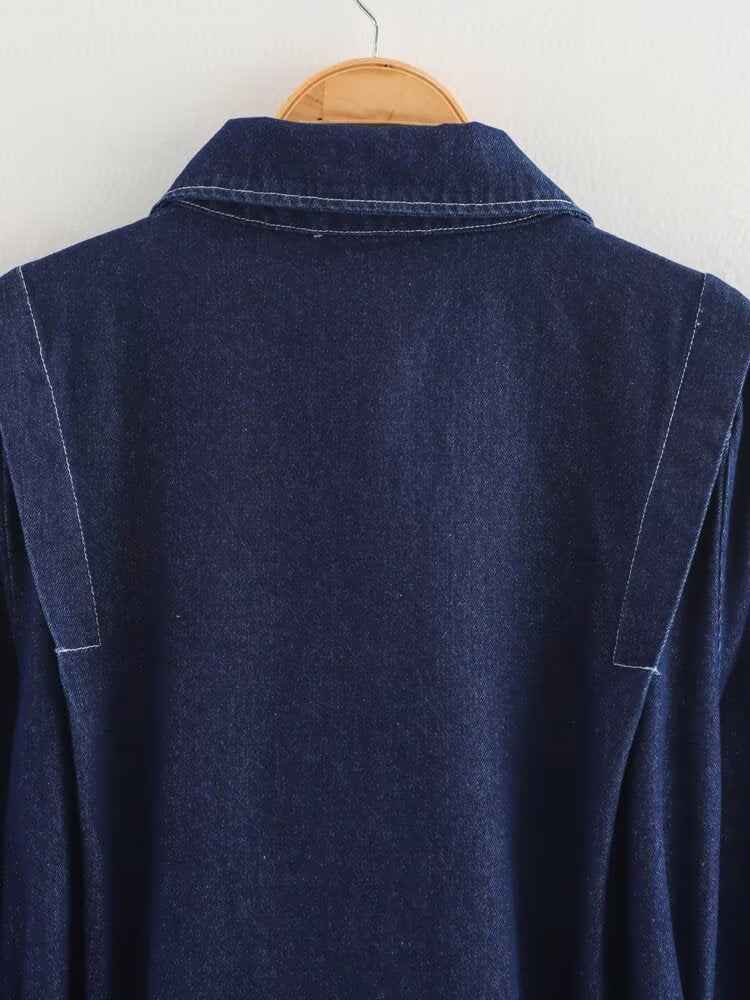 Spring Denim Top Baggy Coat Wide Leg Pants Minority All Match Pant Sets