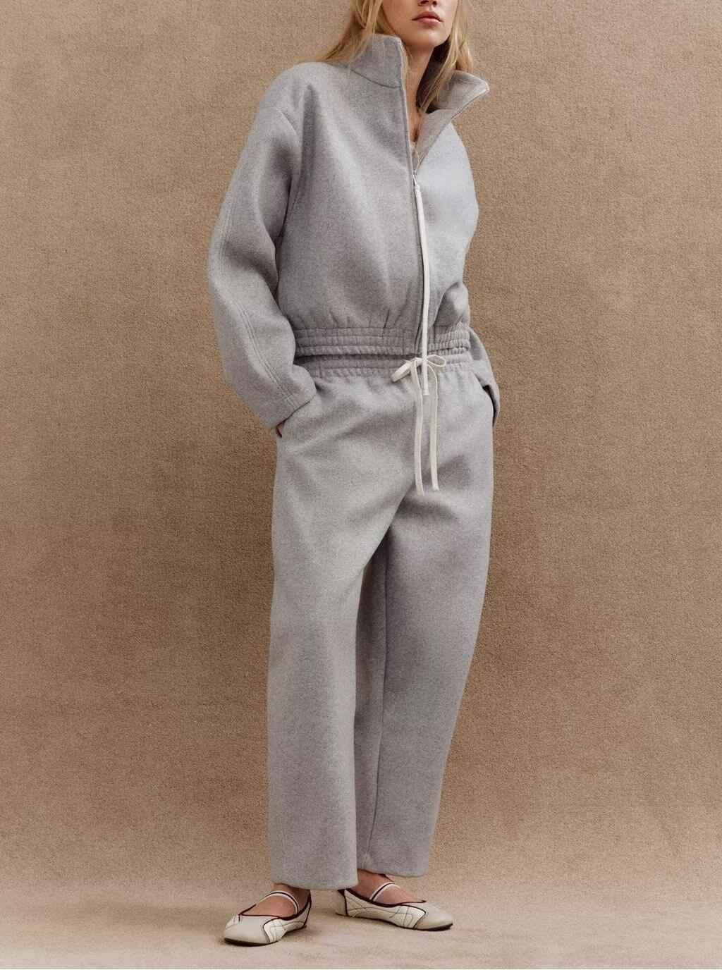 Spring Women Clothing Turtleneck Coat Wide Leg Pants Sets
