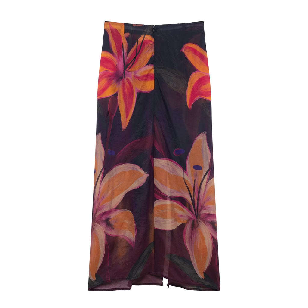 Spring Women Clothing Stylish Simple Floral Print Wrapping Towel Skirt - ALZO