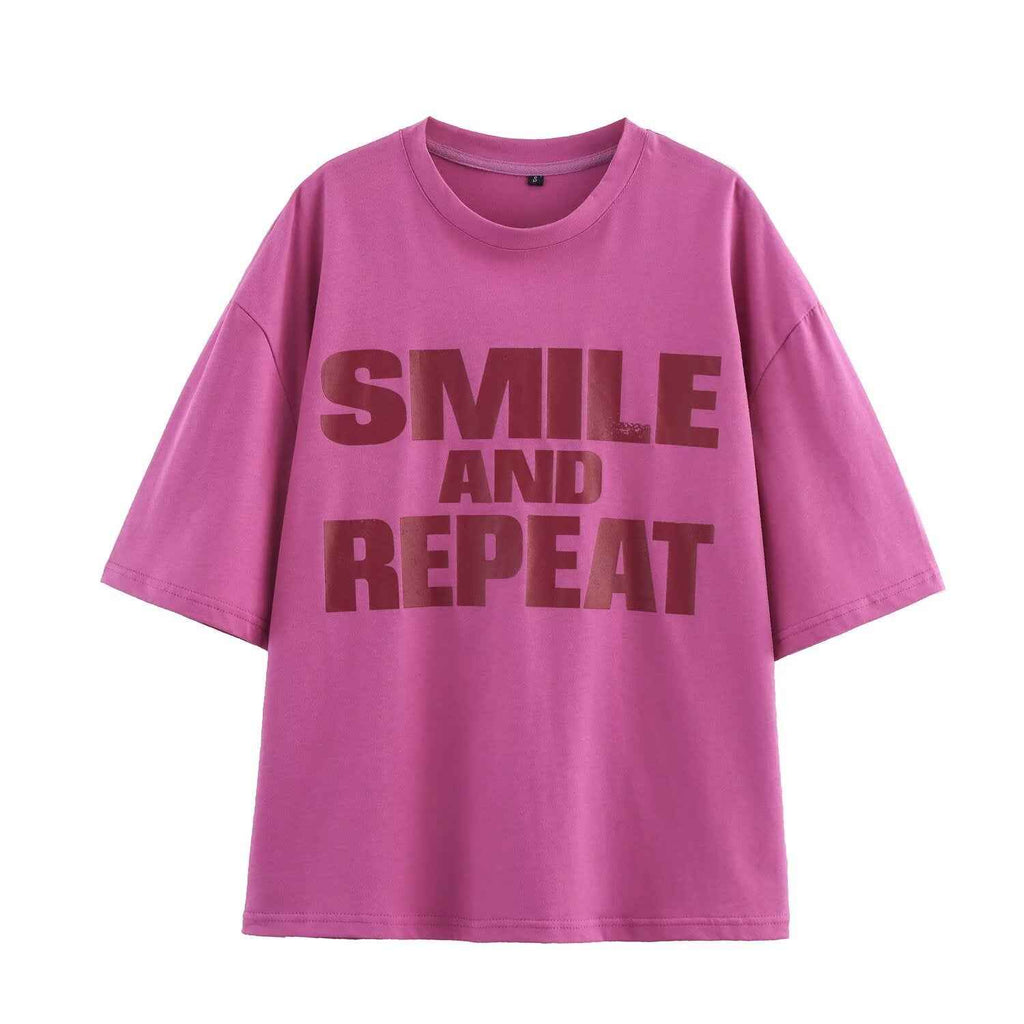Women Clothing Classic Printed Washed T shirt
