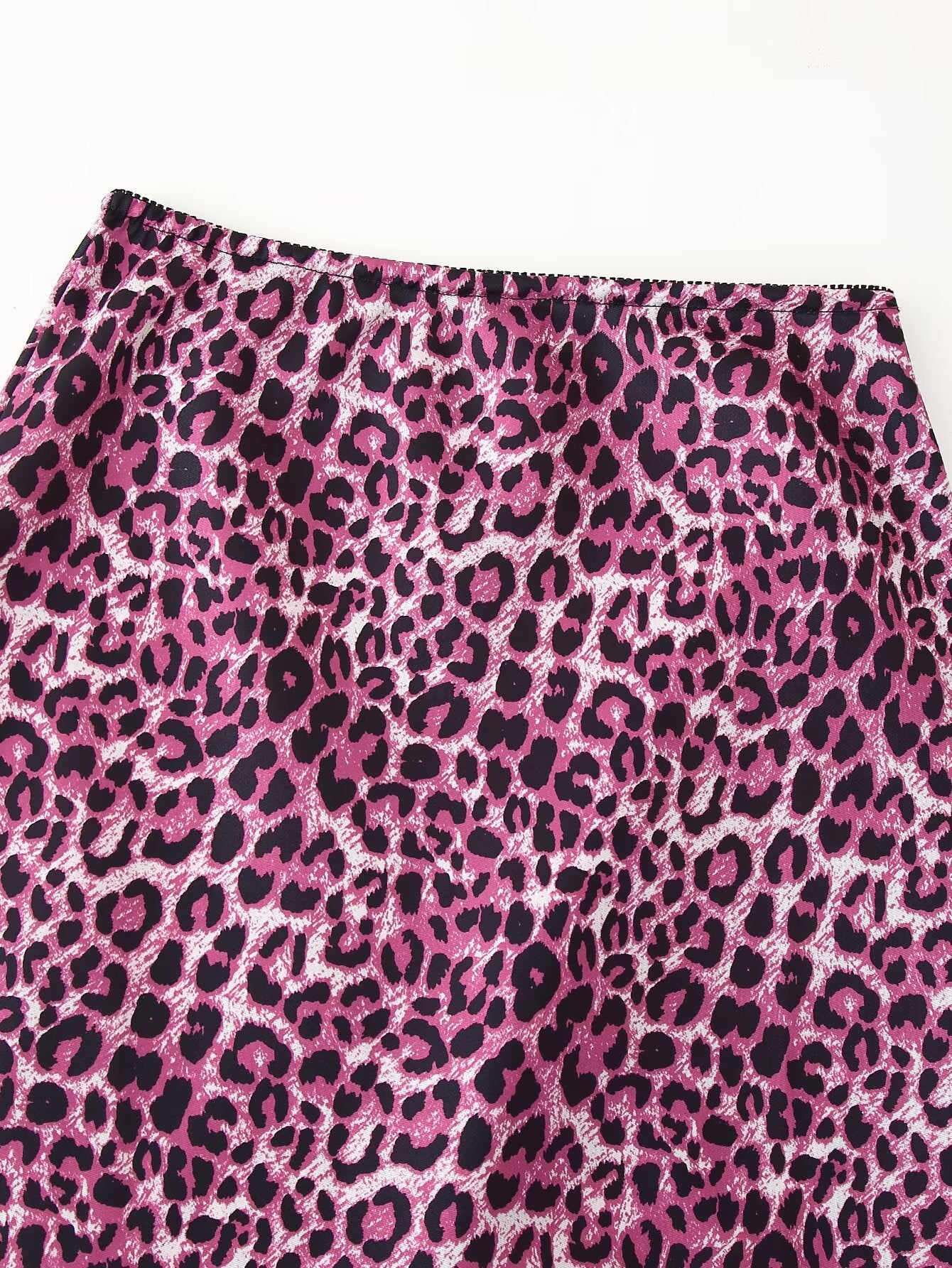 Spring Summer Women Clothing Fashionable Elegant Silk Satin Texture Leopard Print Skirt - ALZO