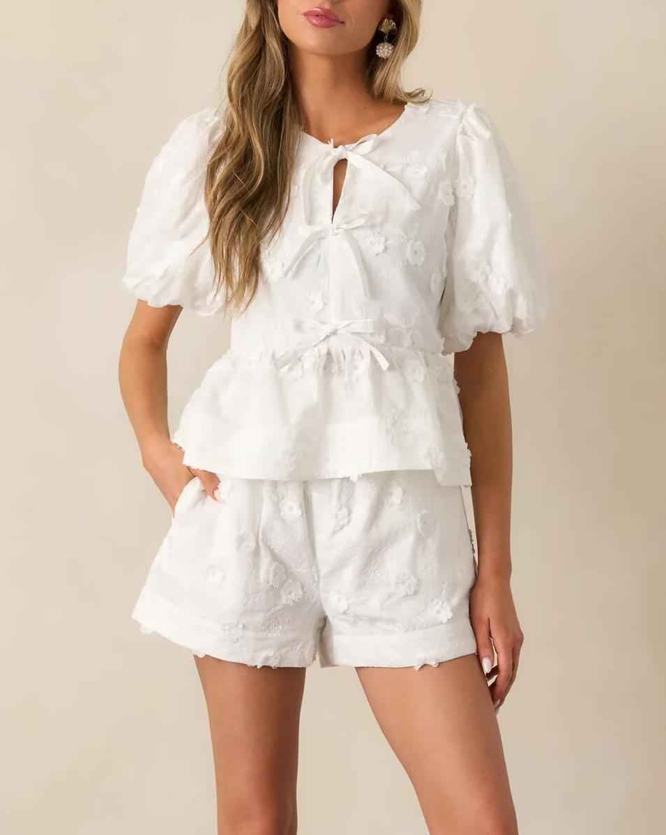 Spring Summer Sweet Spicy White Lace Shirt Design Lace Bow Long Sleeve Thin