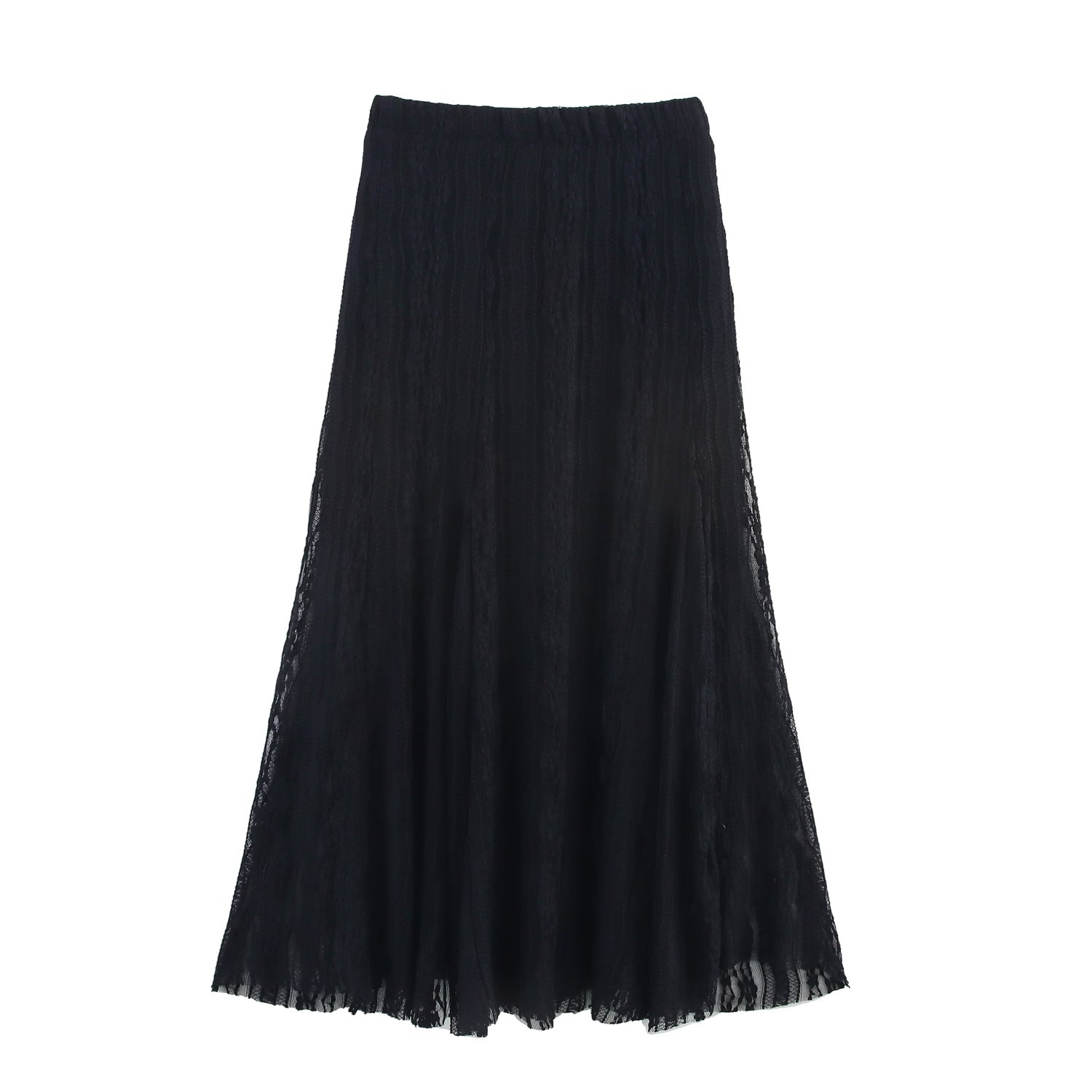 Women Clothing Summer Skirt Office Refined Handmade Lace Jacquard Mesh Skirt Long Skirt - ALZO