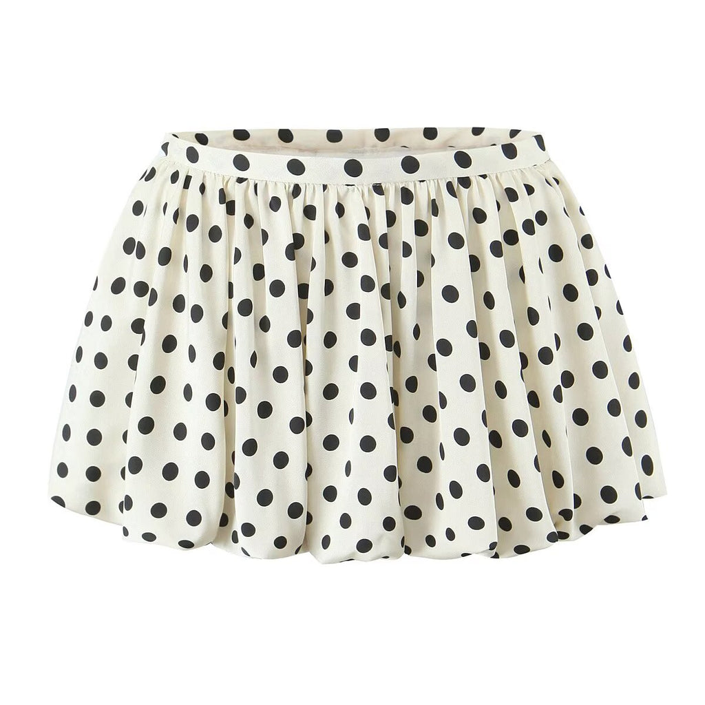 Spring Summer Women Clothing Fashionable Polka Dot Design Sexy Bud Ultra Short Skirt - ALZO