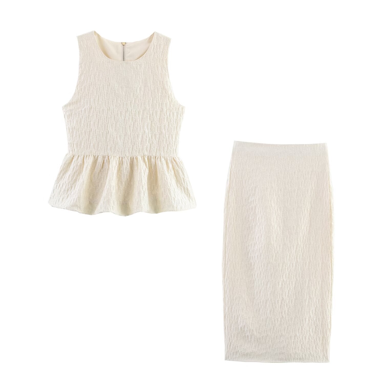 Women Clothing Summer Convex Short Skirt Top Skirt Sets - ALZO