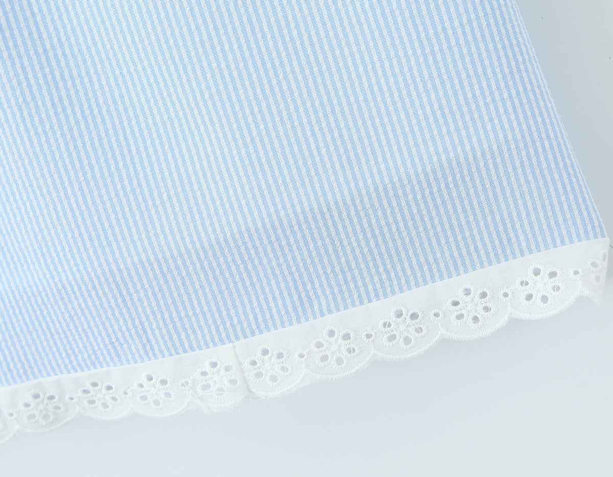 French Sweet Sexy V neck Lace Patchwork Stripes Suspender Lace Vacation Backless Dress