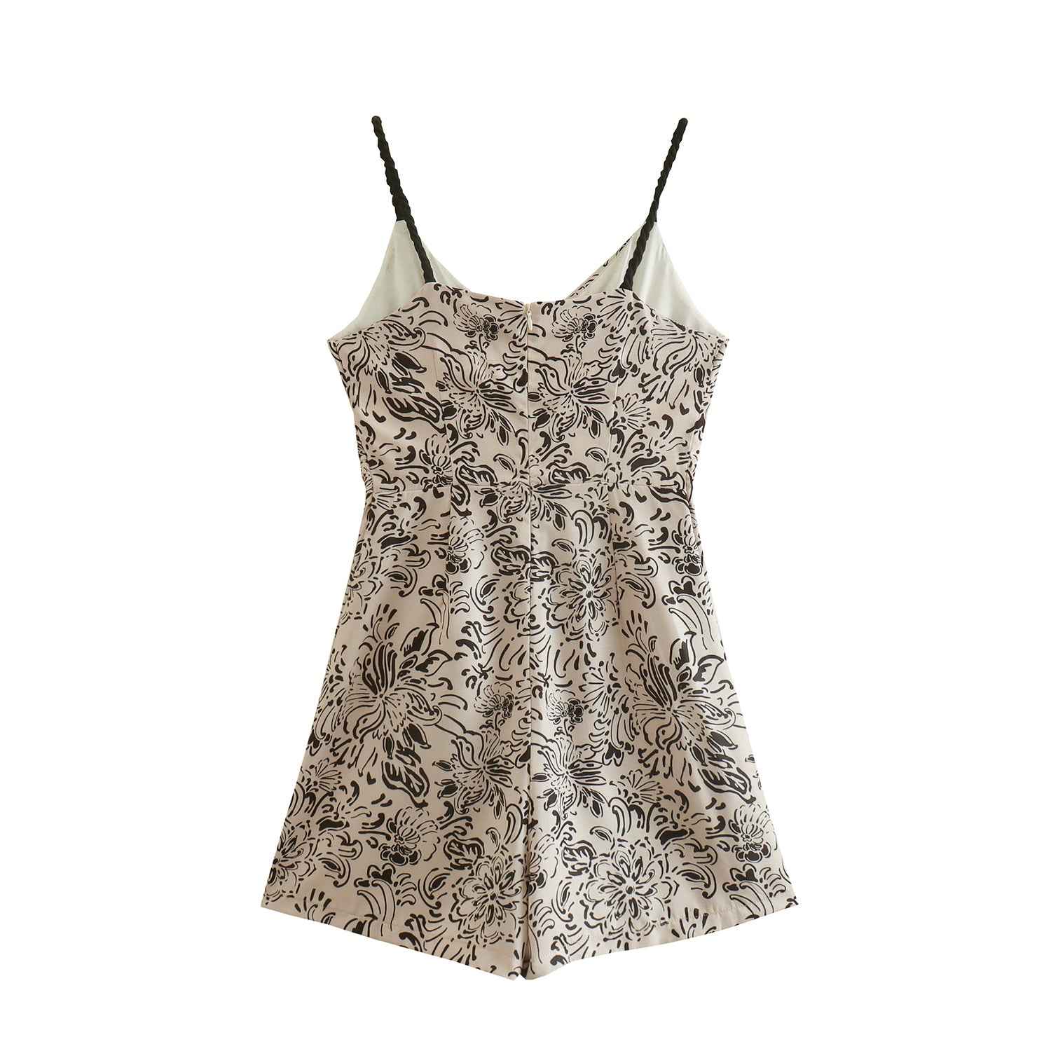 Summer Vacation Jumpsuit Spaghetti Strap Floral Print Sexy Thin Breathable Comfortable Home
