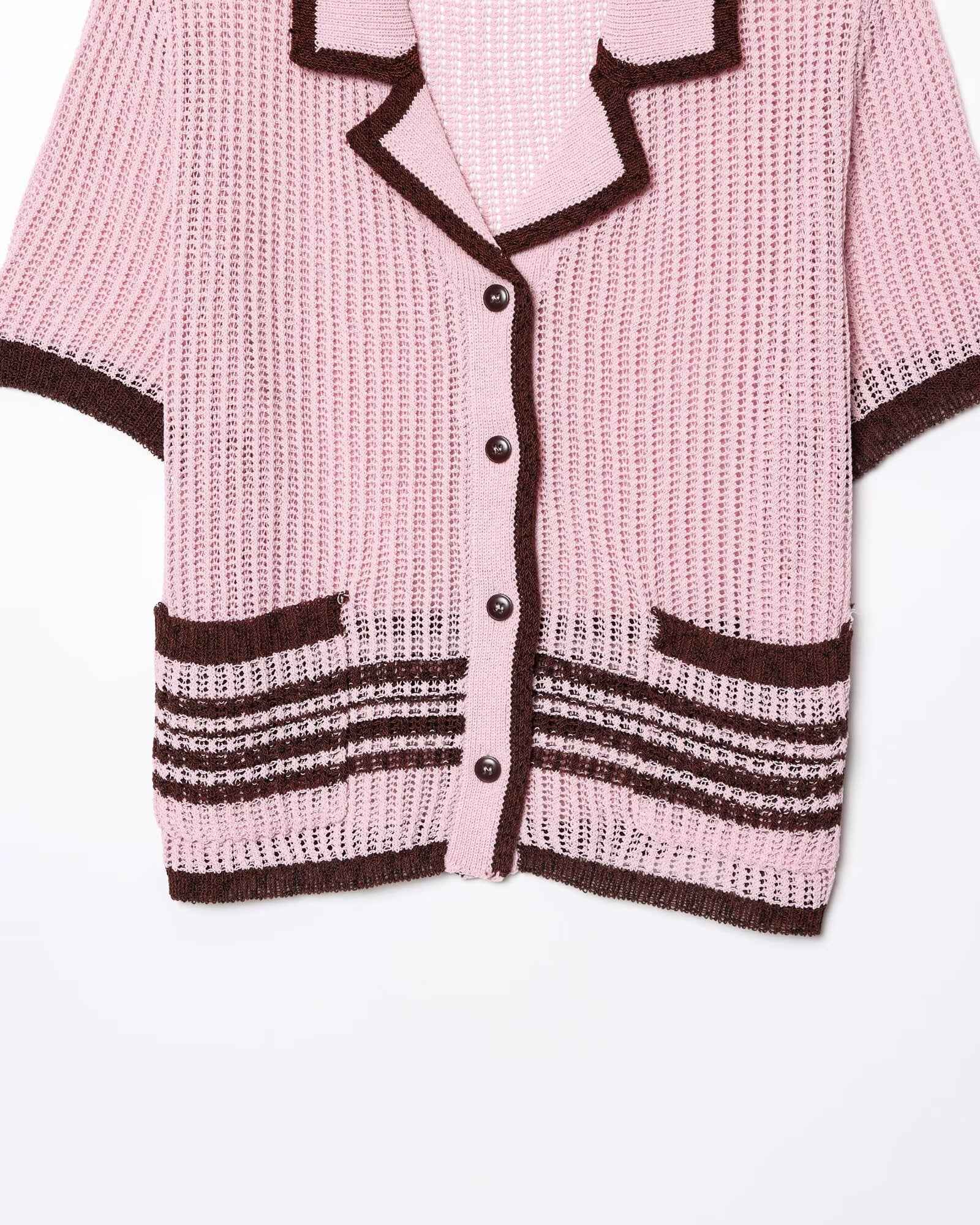Lace up Spring Design Shorts Knitted Top Polo Collar Short Sleeve Casual Suit