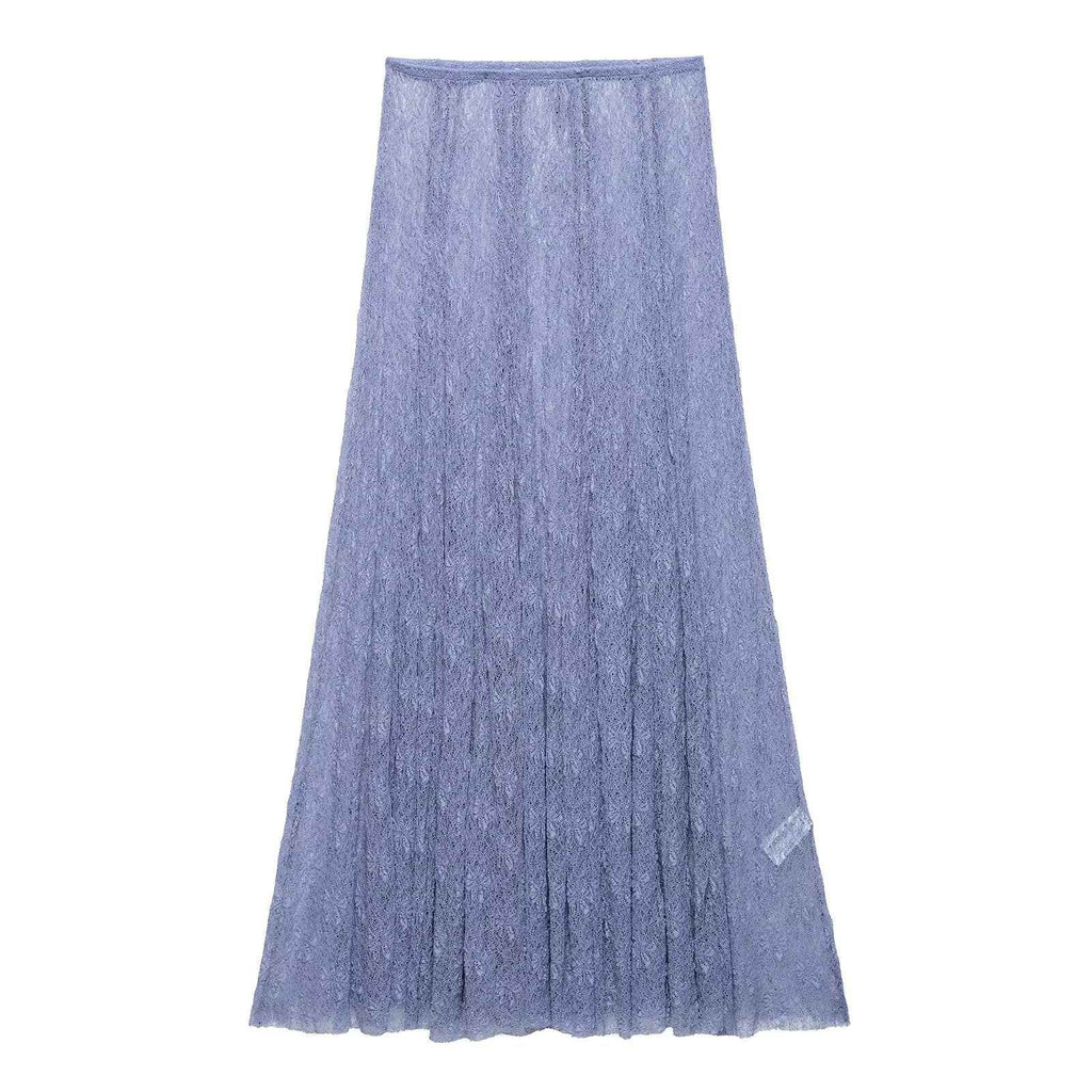Summer Women Lace Laminated Decoration Sling Top Skirt Two Piece Sets