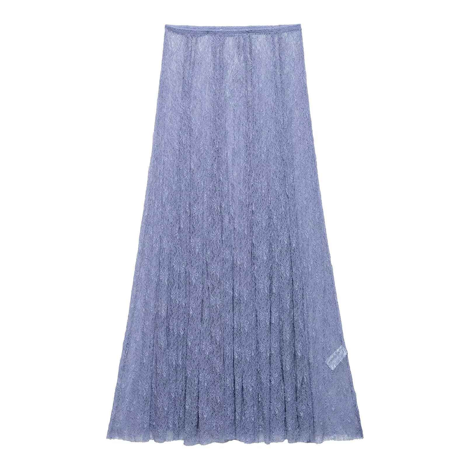 Summer Women Lace Laminated Decoration Sling Top Skirt Two Piece Sets