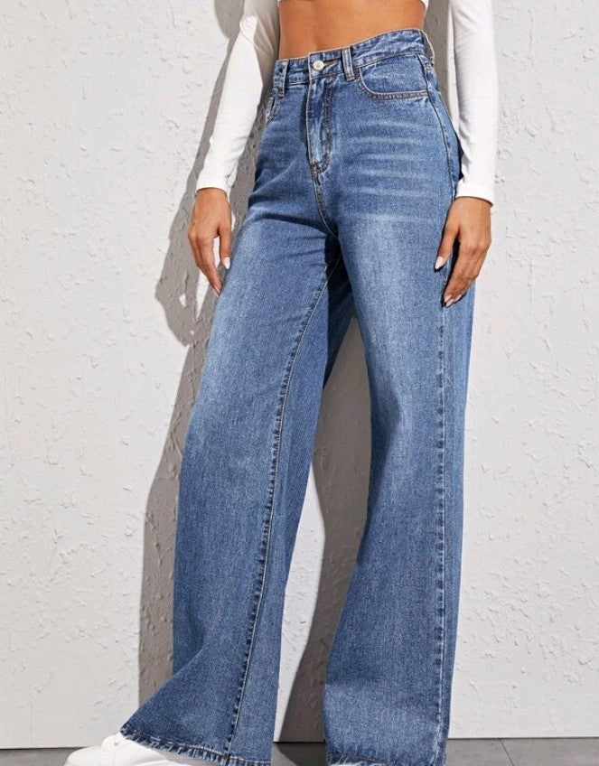 Women Loose High-Waist Wide-Leg Jeans Popular - ALZO