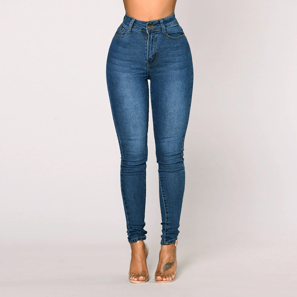 Autumn Winter Women High Waist Stretch Hip Lift Jeans Skinny Pants - ALZO