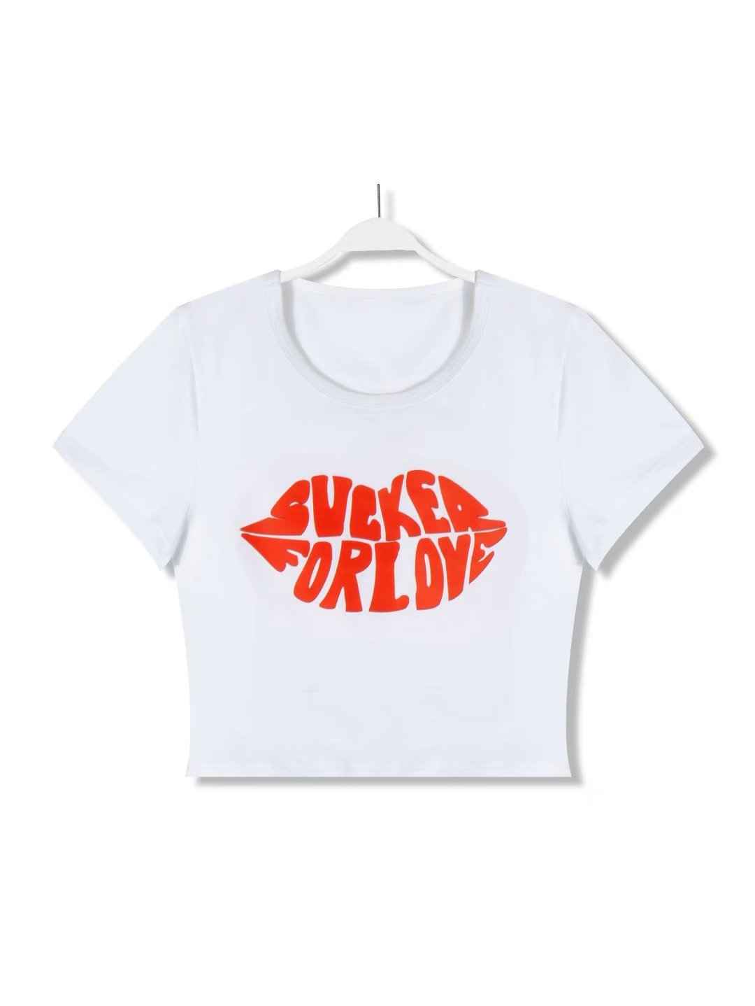 Summer Women round Neck Short Sleeve Letter Graphic T-shirt