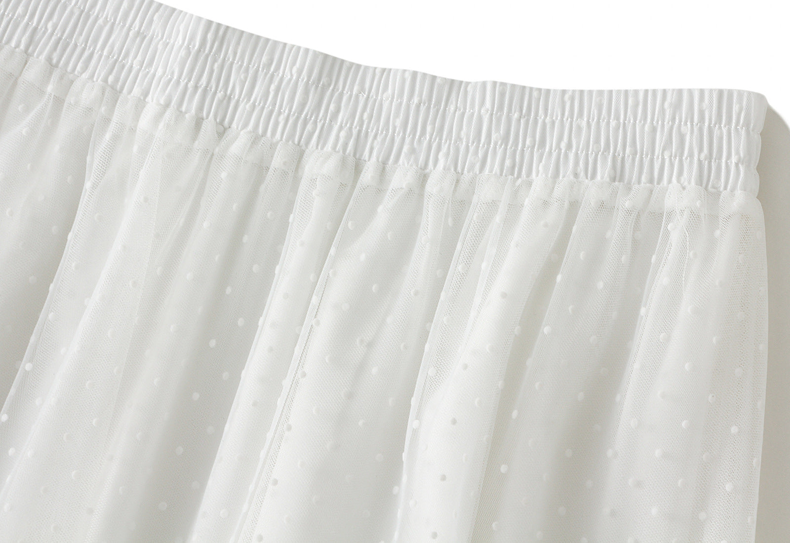 Gentle Super Fairy Lace Stringy Selvedge Mesh Polka Dot Skirt Women Spring High Waist A line Pettiskirt - ALZO
