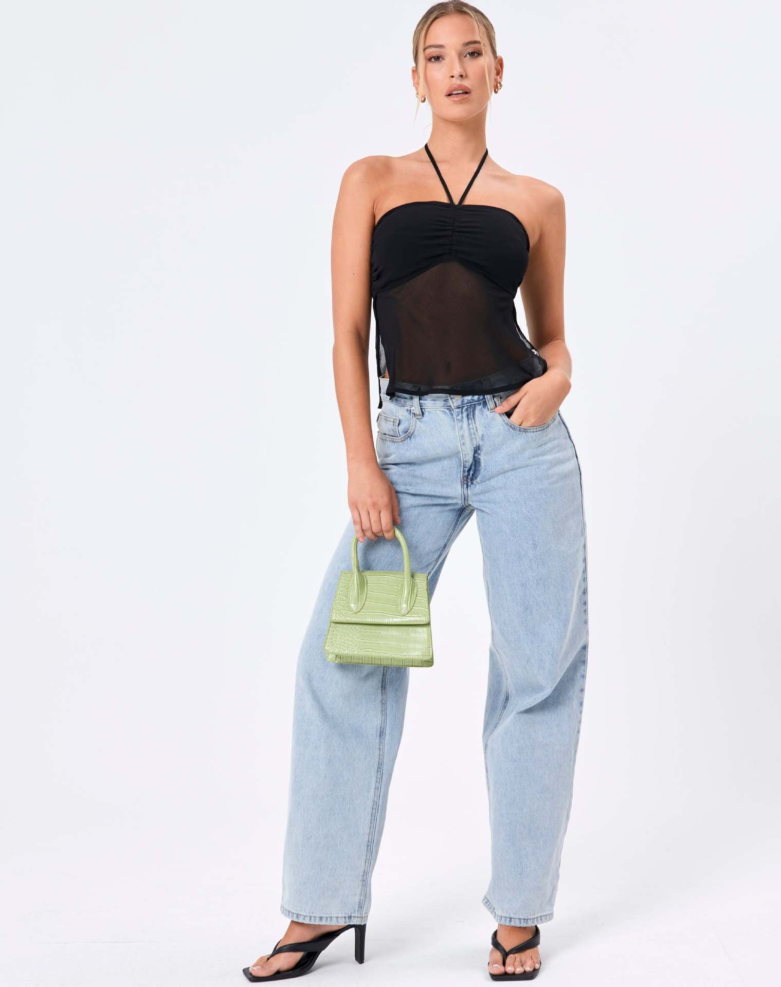 Summer Women Clothing Straps Tulle Halter Solid Color Tube Top Vest - ALZO