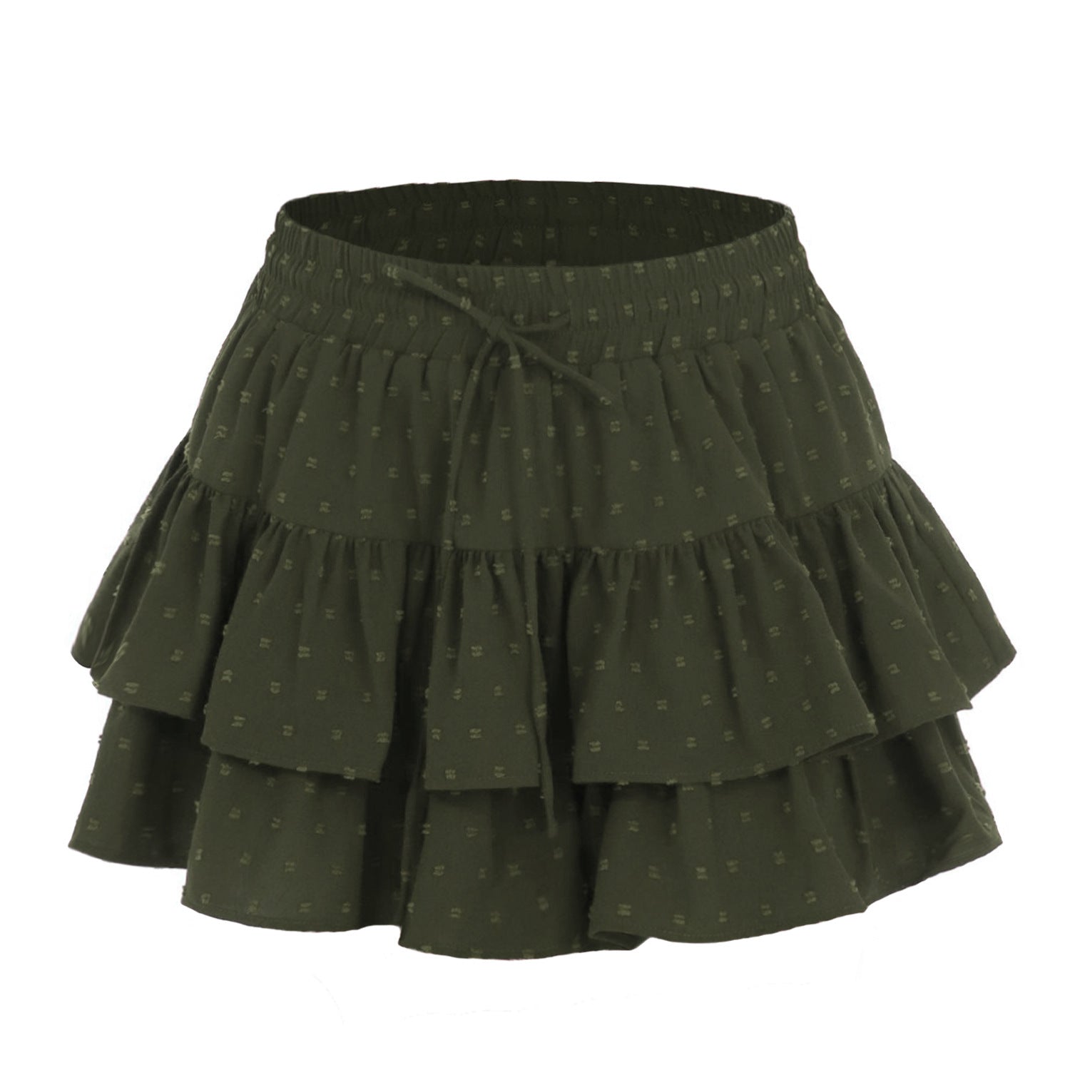 Women Lace up Adjustable Skirt Sports Wardrobe Malfunction Avoiding High Waist Elastic Pantskirt - ALZO