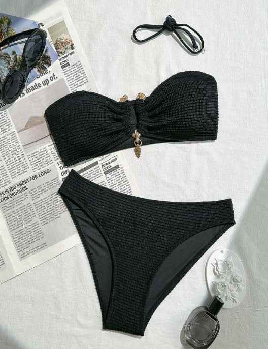 Bikini Summer Women Split Halter Tube Top Swimsuit Sexy Swimsuit