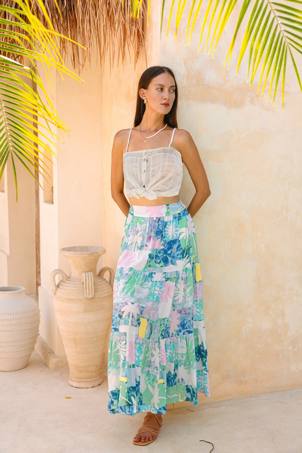 Arrival Waist Slimming Maxi Bohemian Vacation Beach Skirt - ALZO