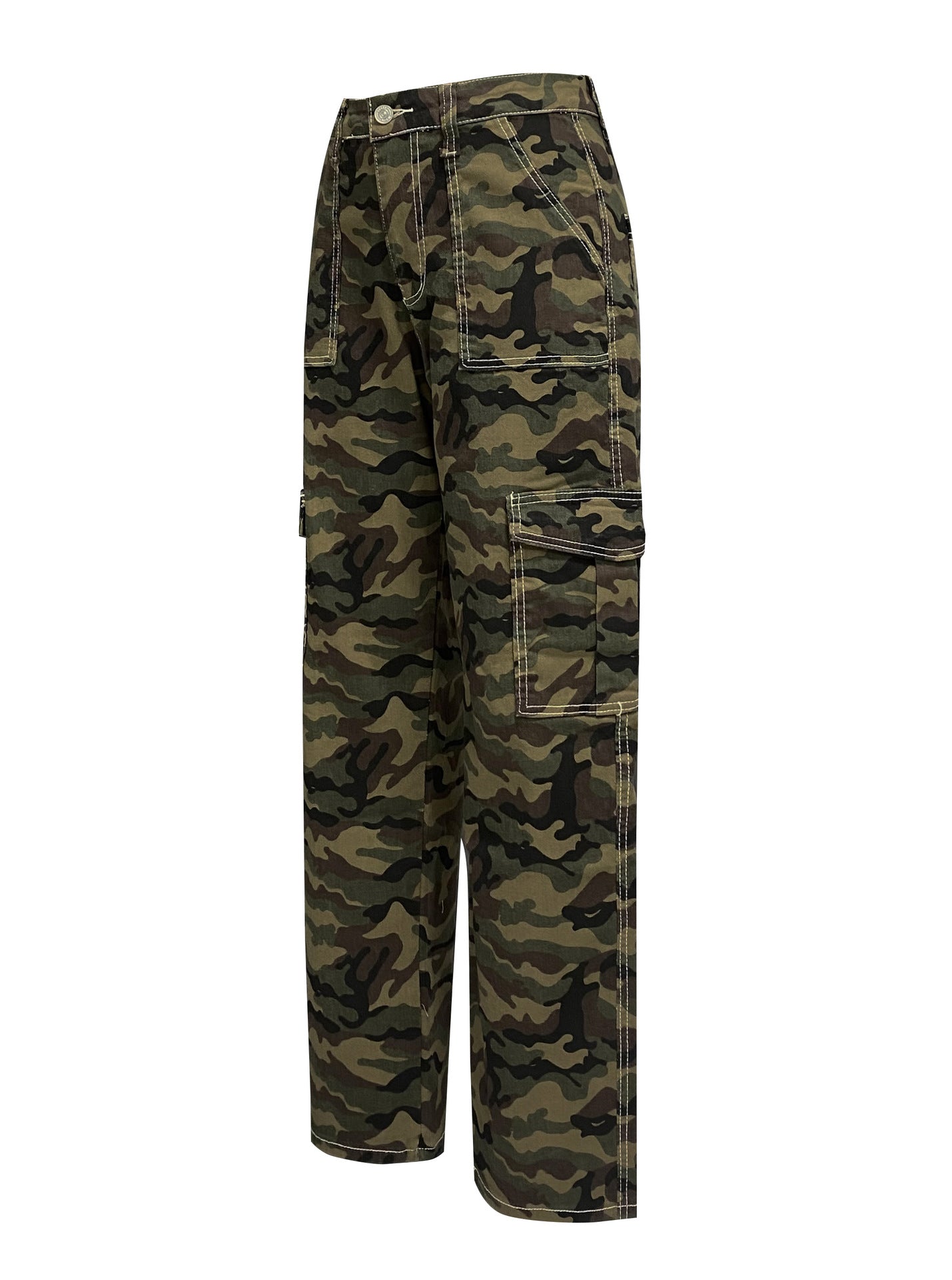 Jeans Women Loose Personality Camouflage Pocket Overalls Fashionable Trousers - ALZO