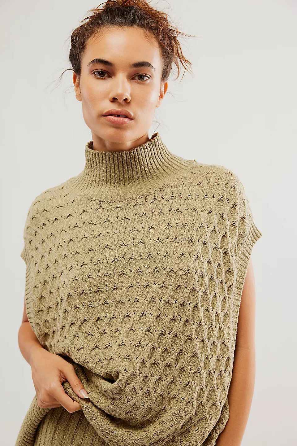 Autumn Winter Women Solid Color Sleeveless Casual Loose Woolen Top Sexy Skirt Two Piece Sets