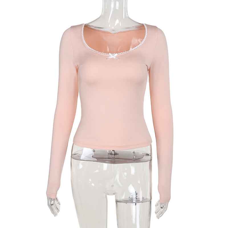 Summer Women Clothing Casual Long Sleeves Basic Base Long Sleeve Shirt Women