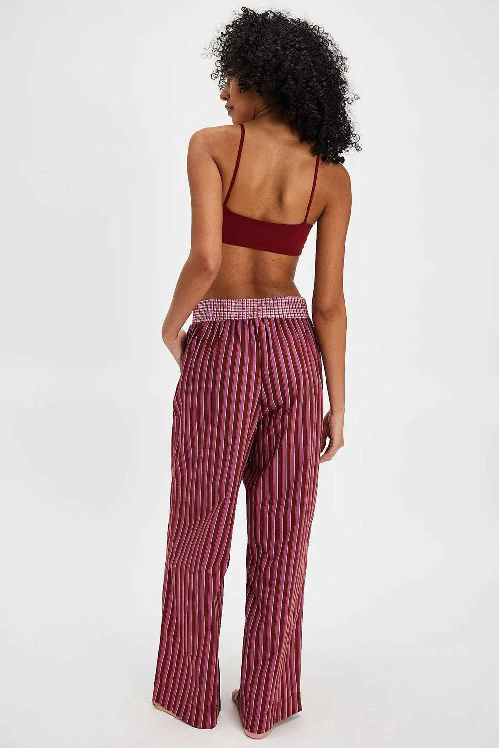 Spring Summer Women Clothing Striped Polka Dot Stitching Casual Loose Trousers Women