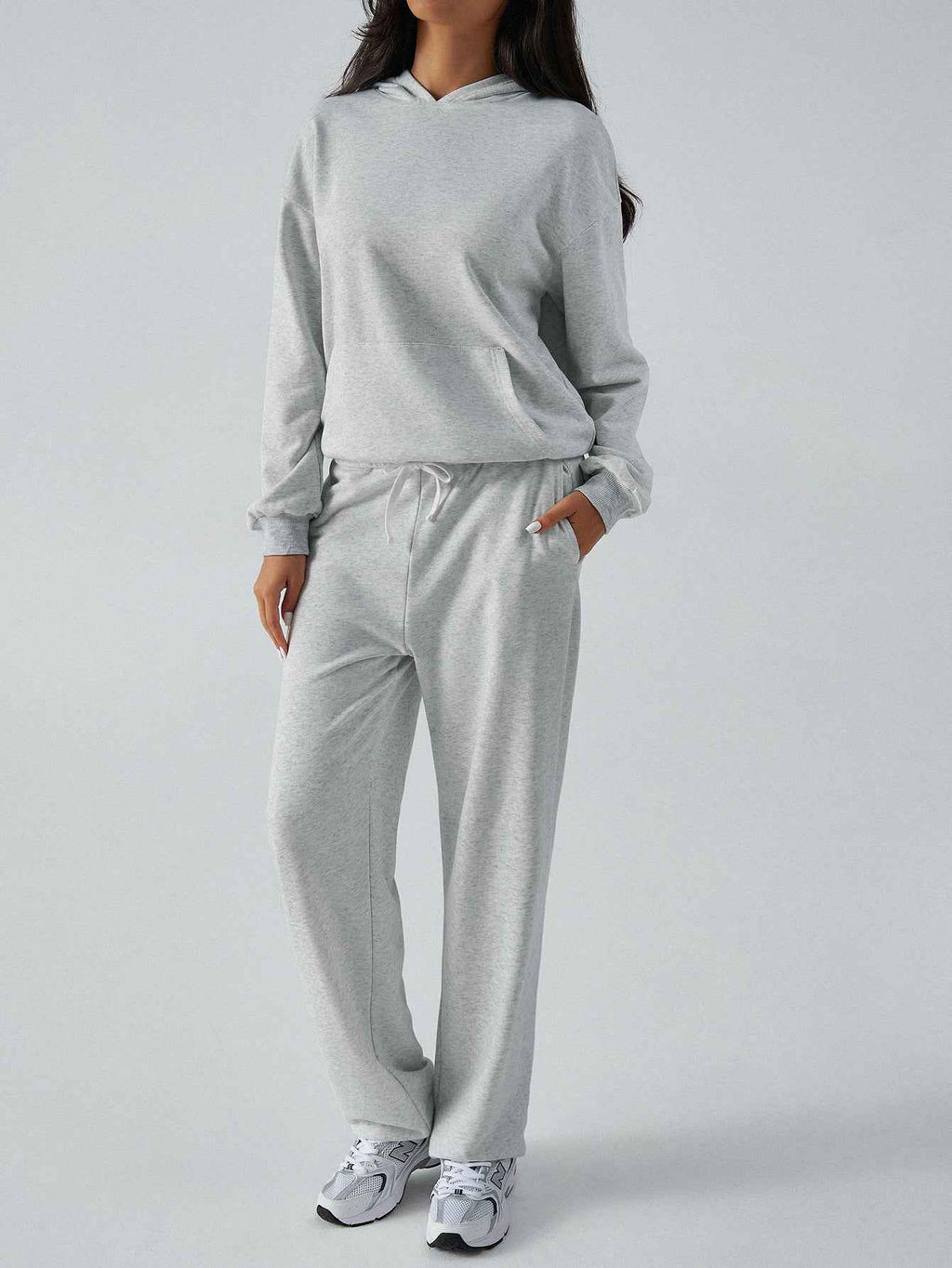 Autumn Winter Casual Sports Hooded Sweater Slim Fit Tied Trousers Women