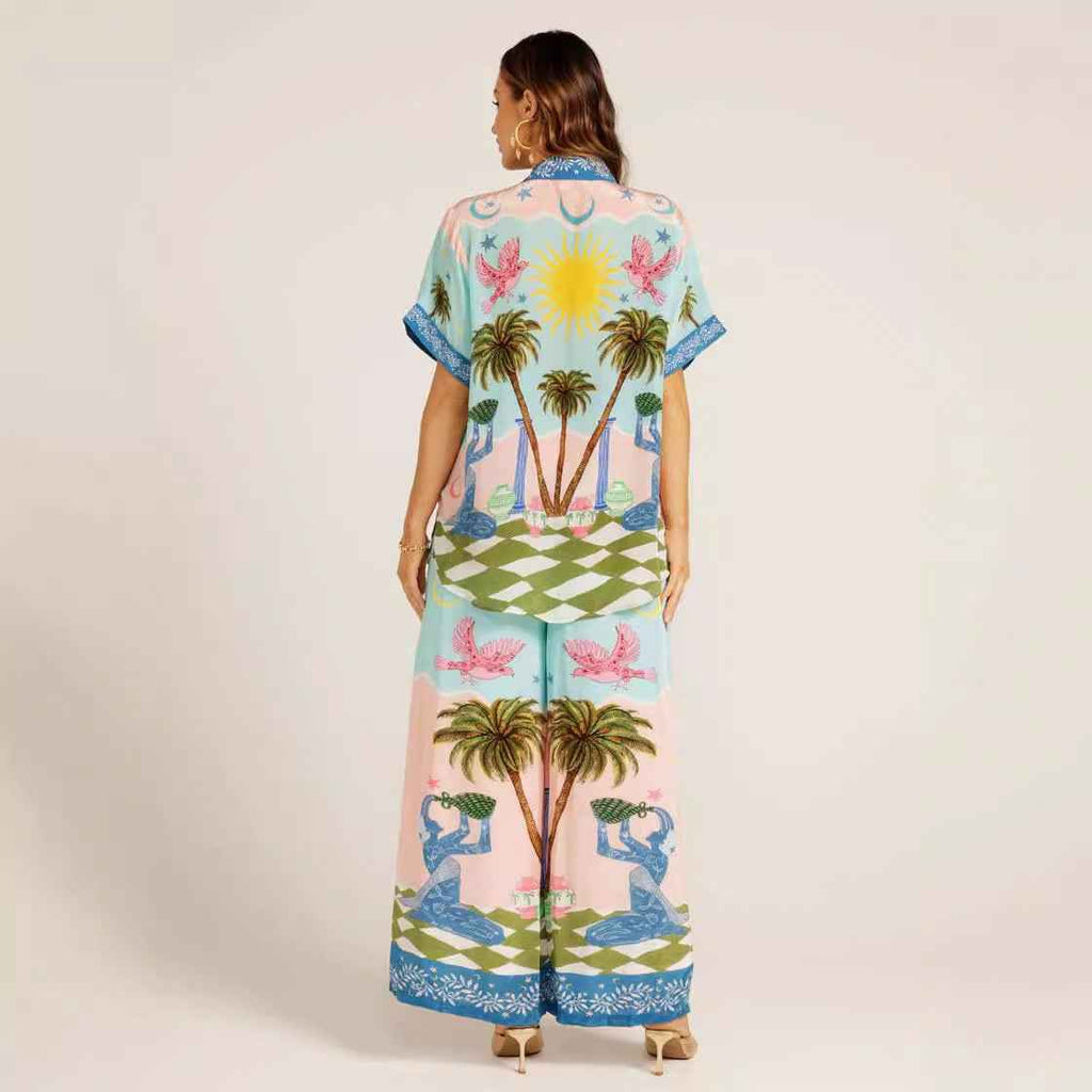 Personalized Printing Short Sleeve Vacation Casual Tether Suit
