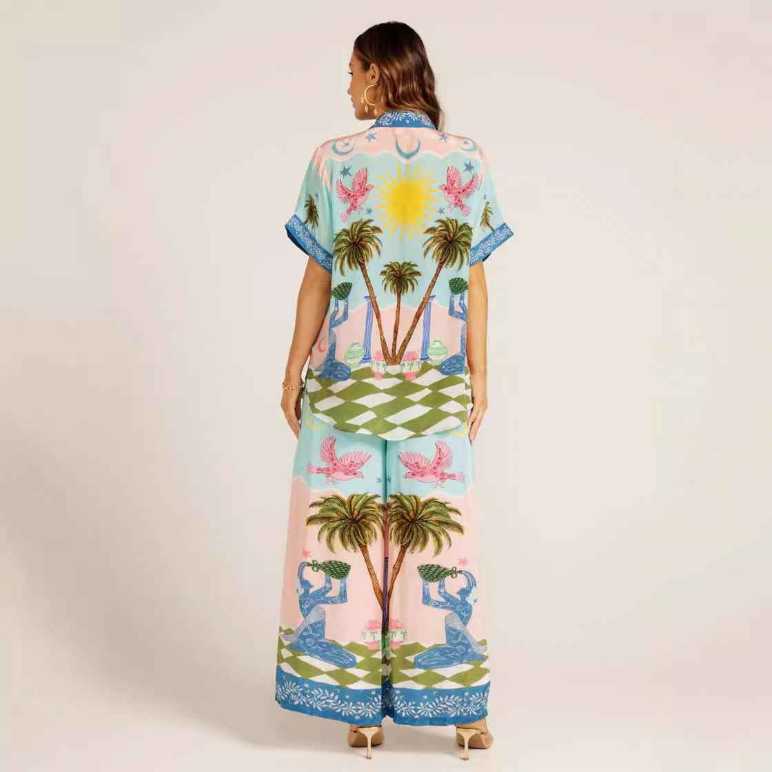 Personalized Printing Short Sleeve Vacation Casual Tether Suit