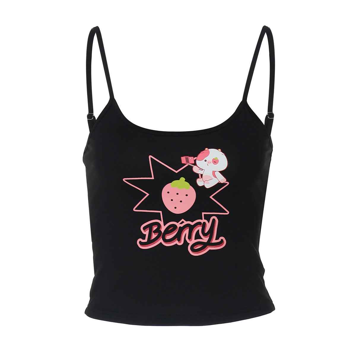 Women Clothing Letter Graphic Print All Match Sexy Slim Fit Slimming Spaghetti Straps Vest