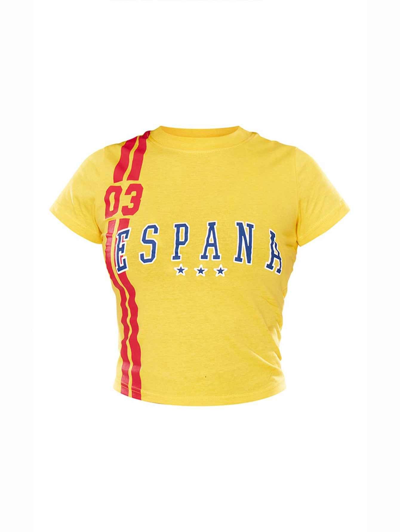 Summer Slim Solid Color Letter Graphic Printing Stretch Sports Short Sleeve T shirt Shorts Two Piece Sets