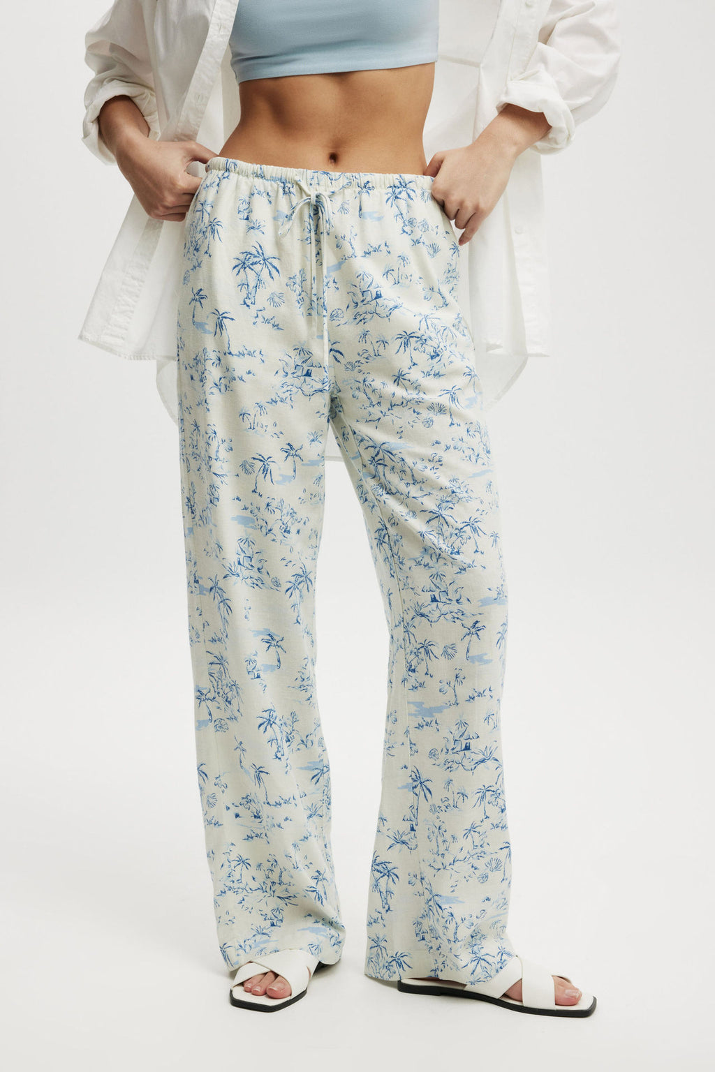 Women Clothing Printing Casual Pajamas Wide Leg Casual Comfortable Trousers Autumn Winter - ALZO