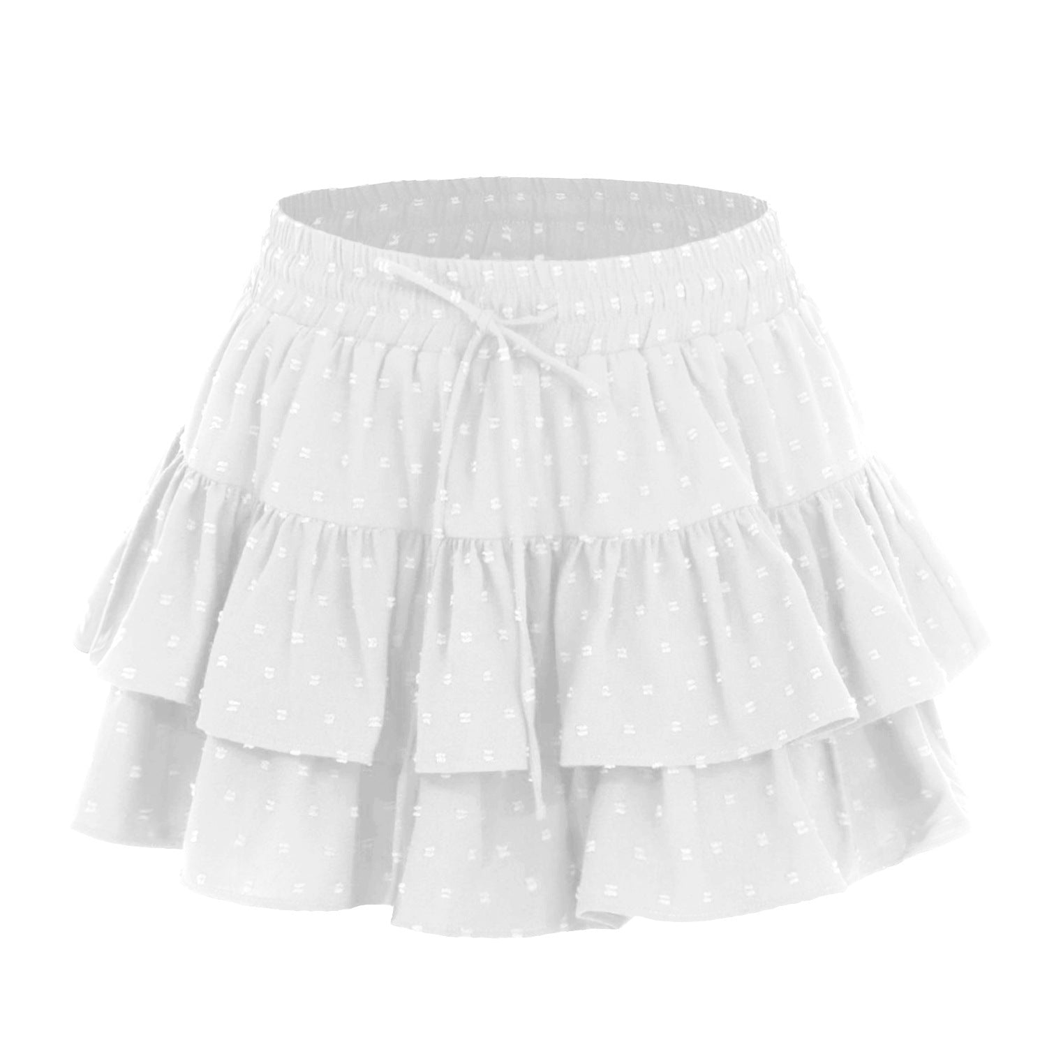 Women Lace up Adjustable Skirt Sports Wardrobe Malfunction Avoiding High Waist Elastic Pantskirt - ALZO