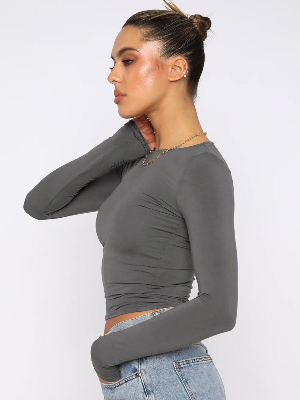 Y2g Tight Casual Long Sleeve Breathable Base Shirt Outer Wear Moisture Wicking T shirt - ALZO