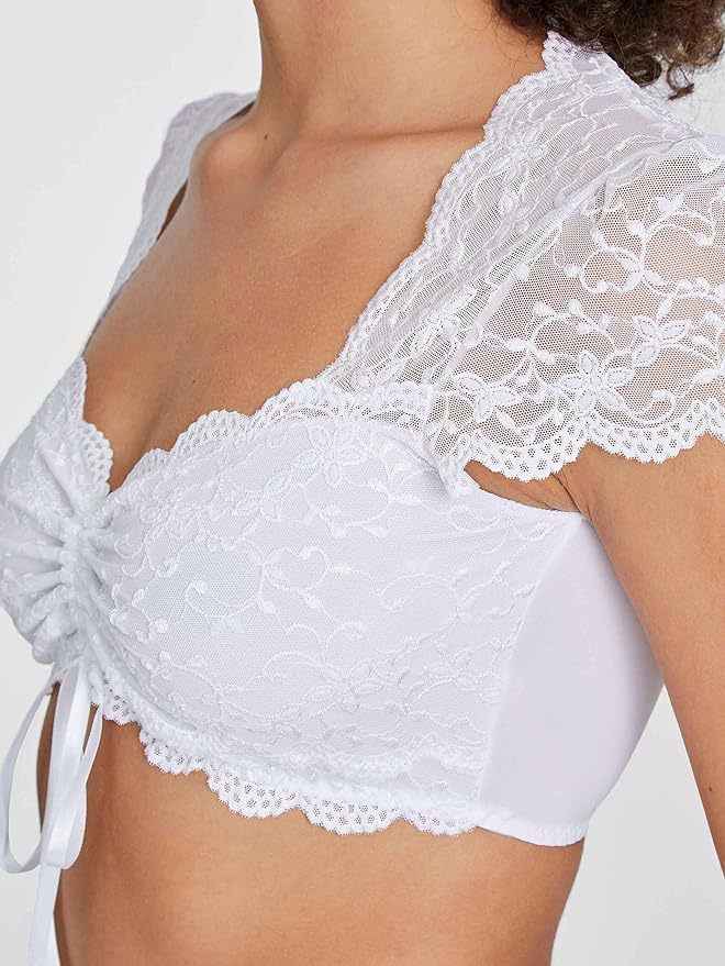 Bavarian Beer Festival Ding Dong Clothing Lace Small White Jersey Women Shirt
