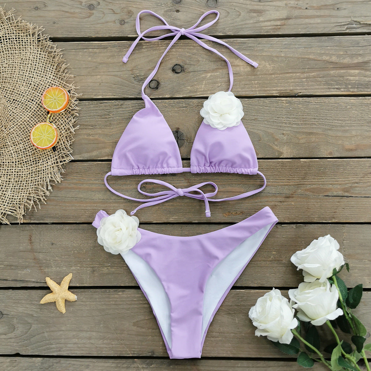 Three Point Mini Bikini Low Waist Sexy Strap Split Swimsuit Women Bikini - ALZO