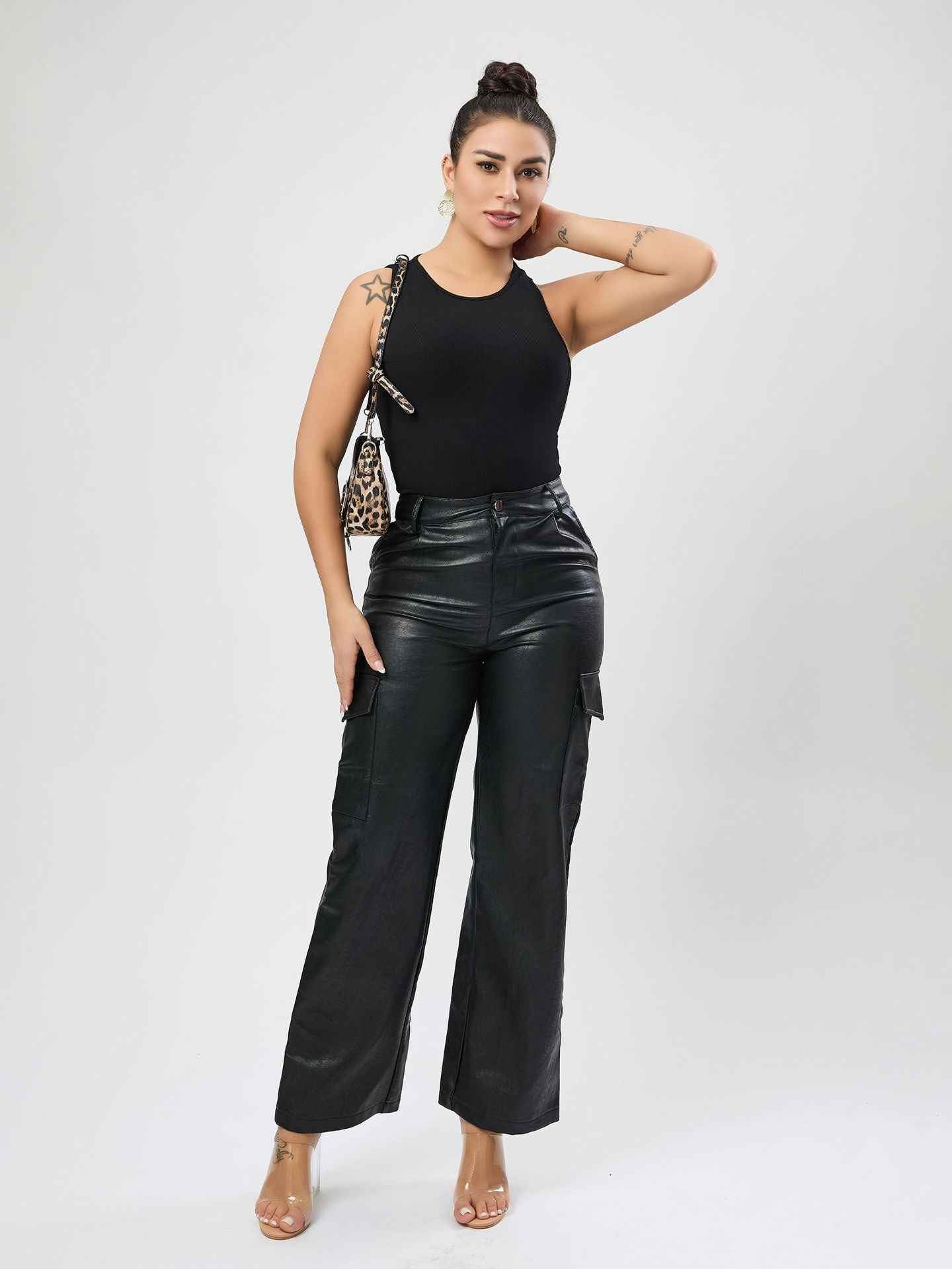 Women Clothing High Grade Sexy Comfortable Vest Design Backless Top Black T Shirt