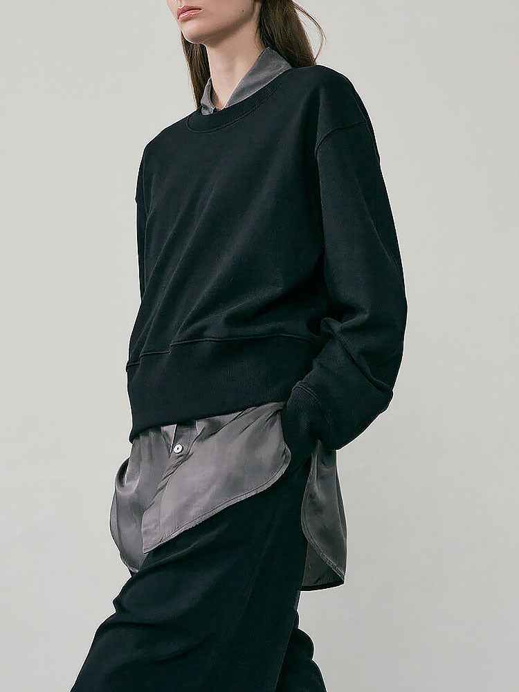 Early Autumn Sweatshirt Women Clothing Fleece Lined Thickened Short Loose Long Sleeves Pullover Top Bandage Dress Design Coat