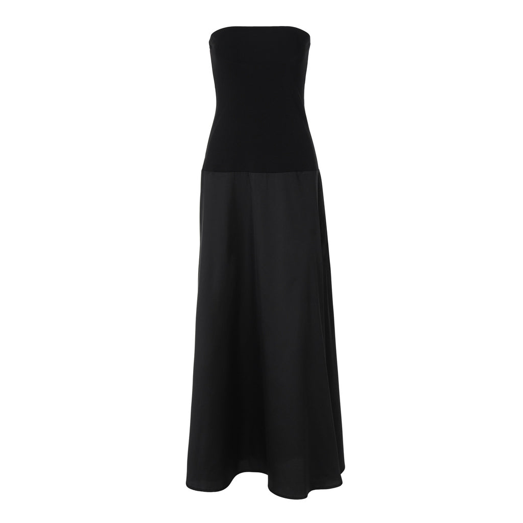 Women Clothing Spring Summer Sexy Tube Top Dress Slim Fitting Patchwork Dress - ALZO