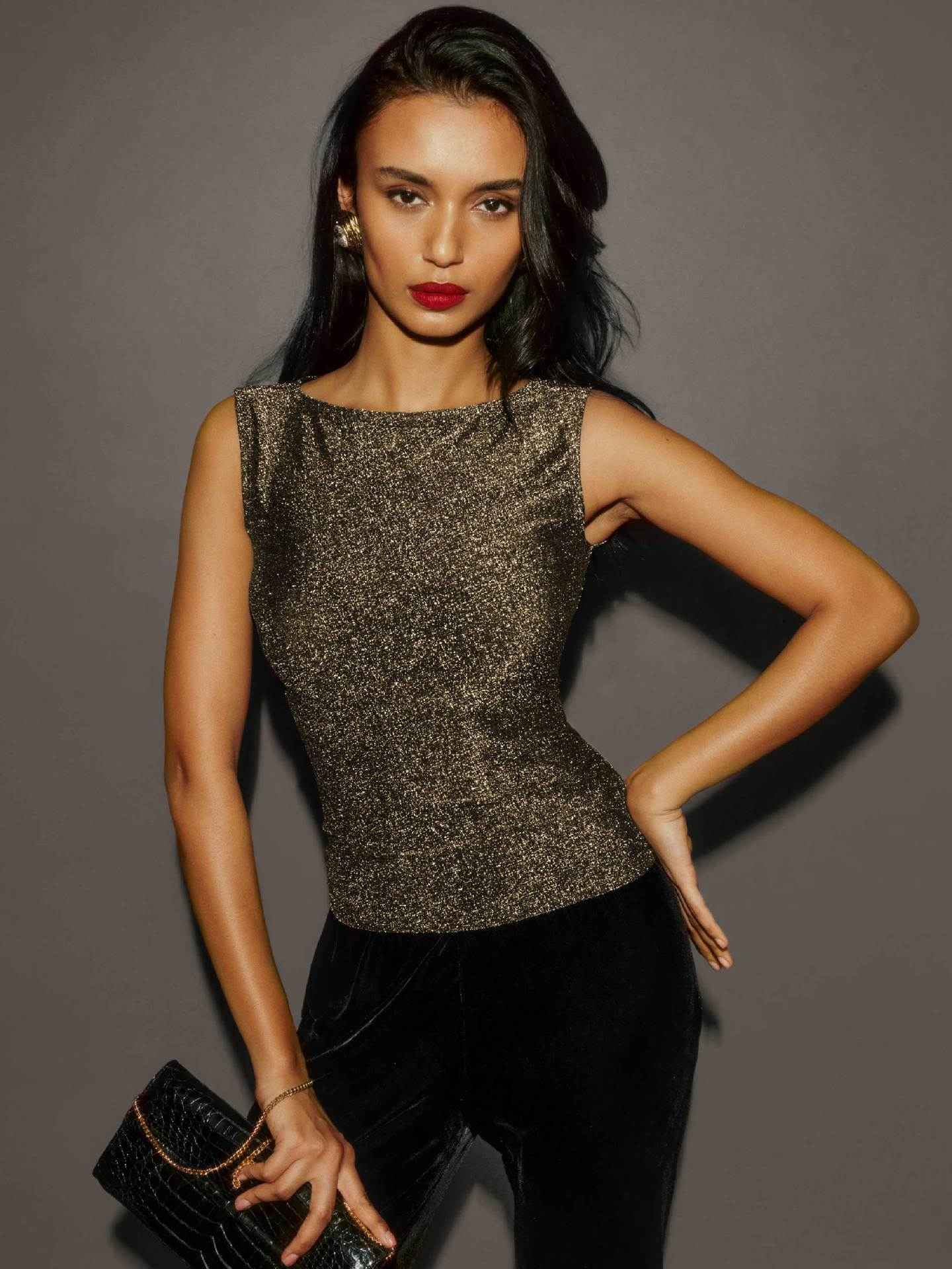 Bright Silk Sexy Vest Brand Inner Wearing Women Clothing Round Neck Slim Fit Sexy Top