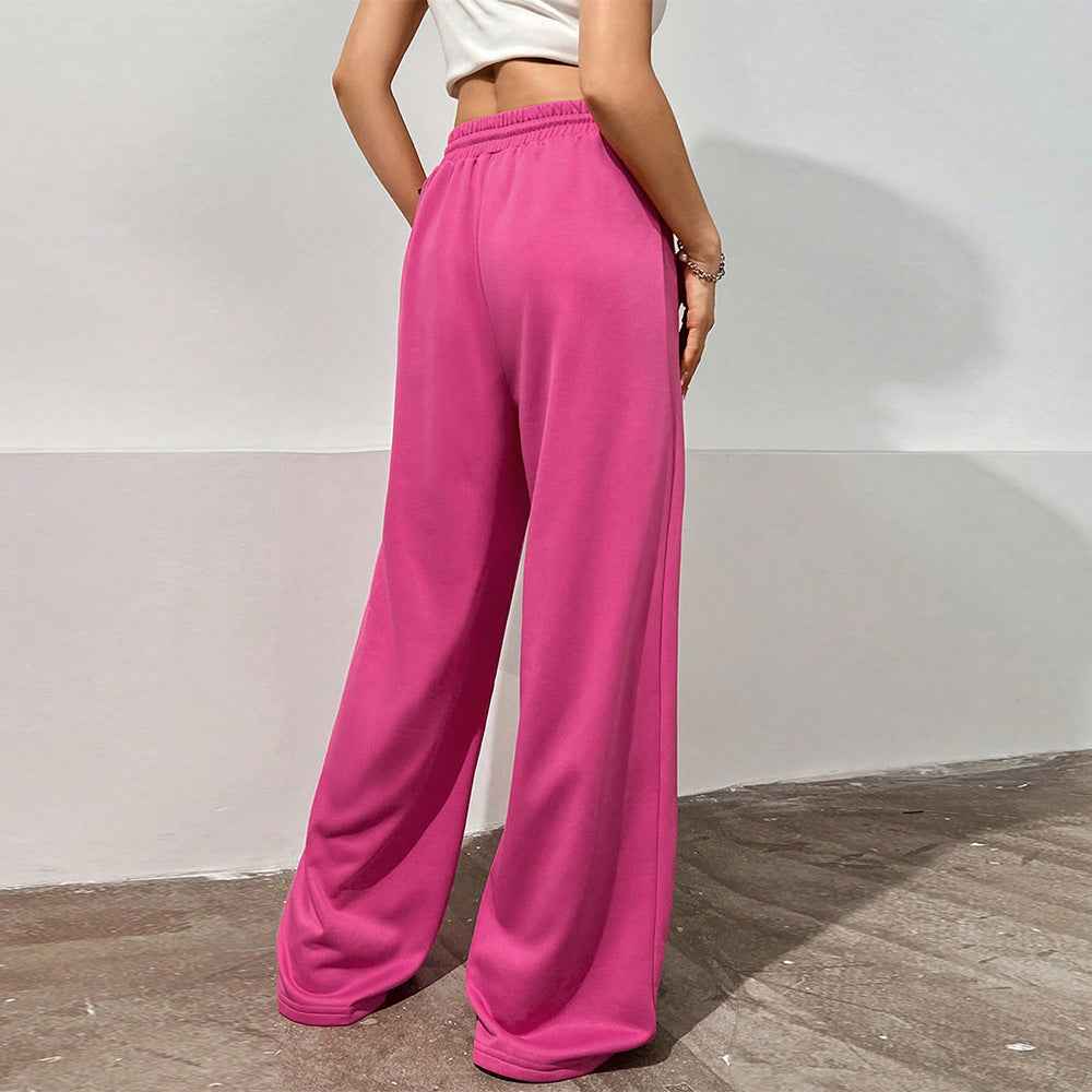 Sports Pants Women Loose Slimming Mop Straight Casual Trousers High Waist Wide Leg Pants Draping Sweatpants