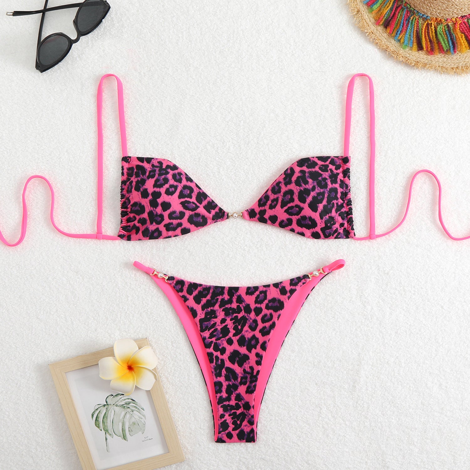 Bikini Leopard Print Lace up Sexy Swimsuit Women Bikini - ALZO