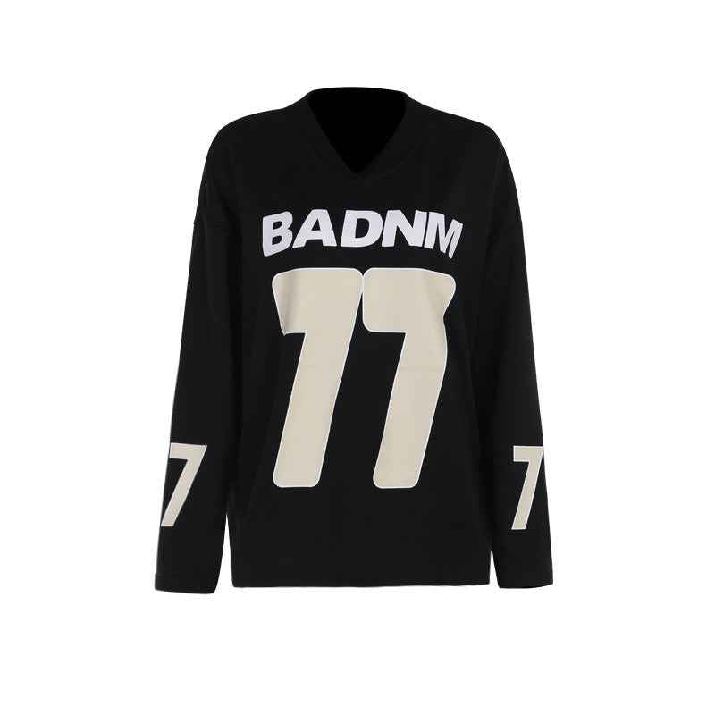 Autumn Street Hipster Casual All Matching Ball Uniform Loose Pullover Sweatshirt for Women