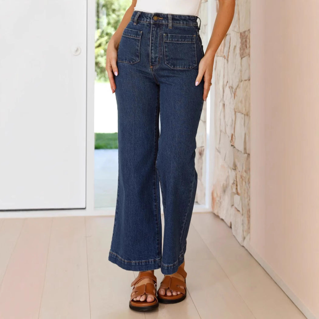 Spring Women Casual Retro Loose Straight Jeans - ALZO