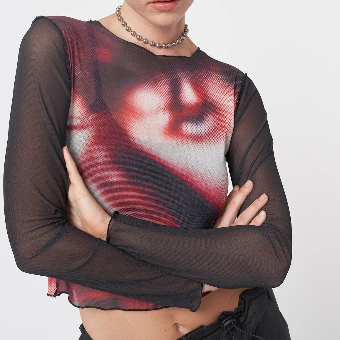 Autumn round Neck Slim Fit Contrast Colors T shirt Women Clothing - ALZO